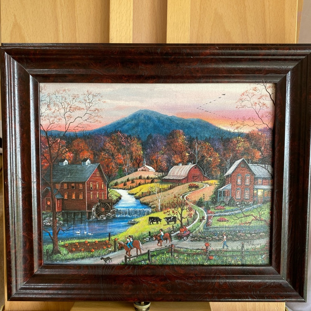 Mary Ann MA Vessey Folk Art Canvas Lithograph - Picture 2 of 11